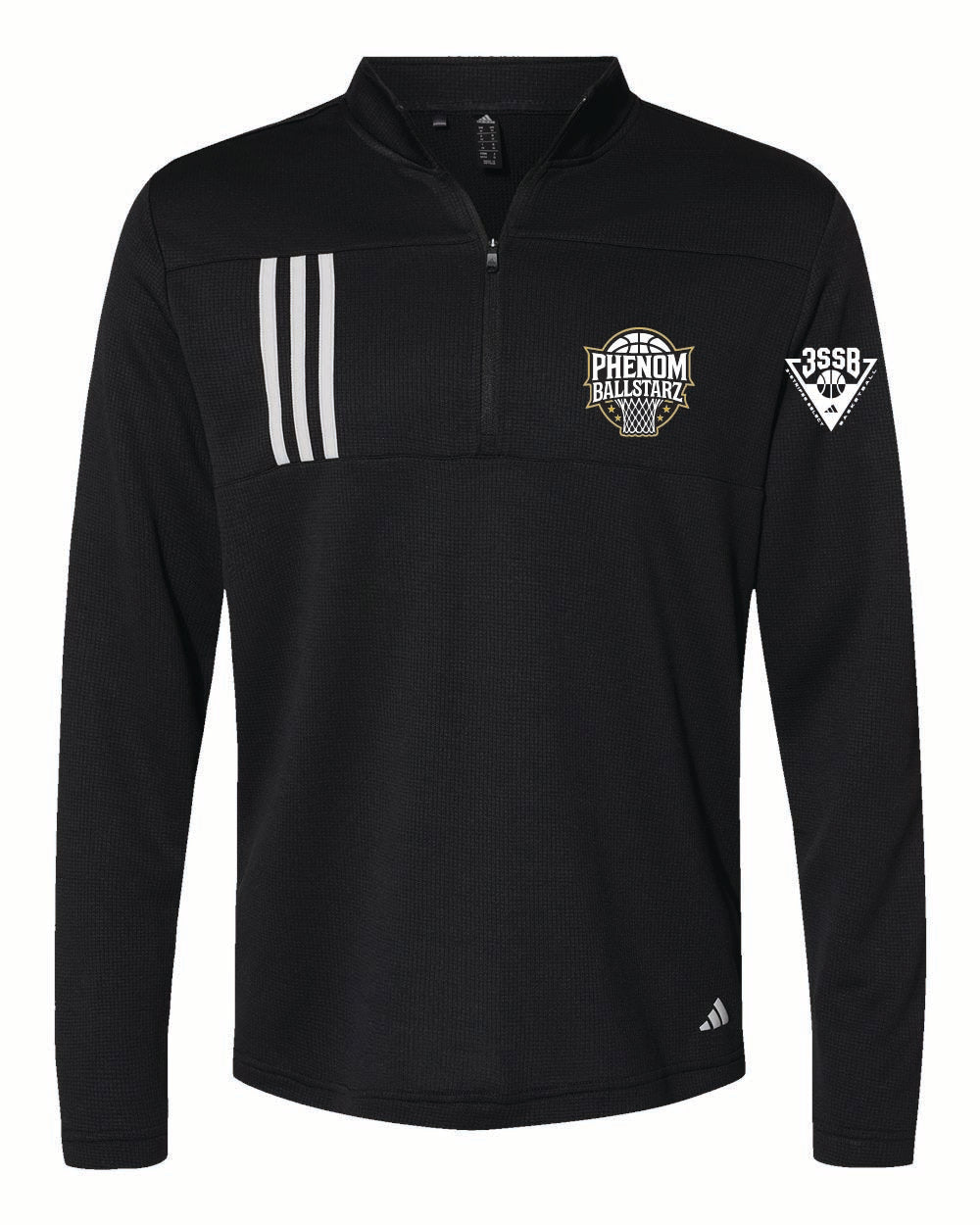 Ballstarz 3-Stripes Double-Knit Quarter-Zip Pullover